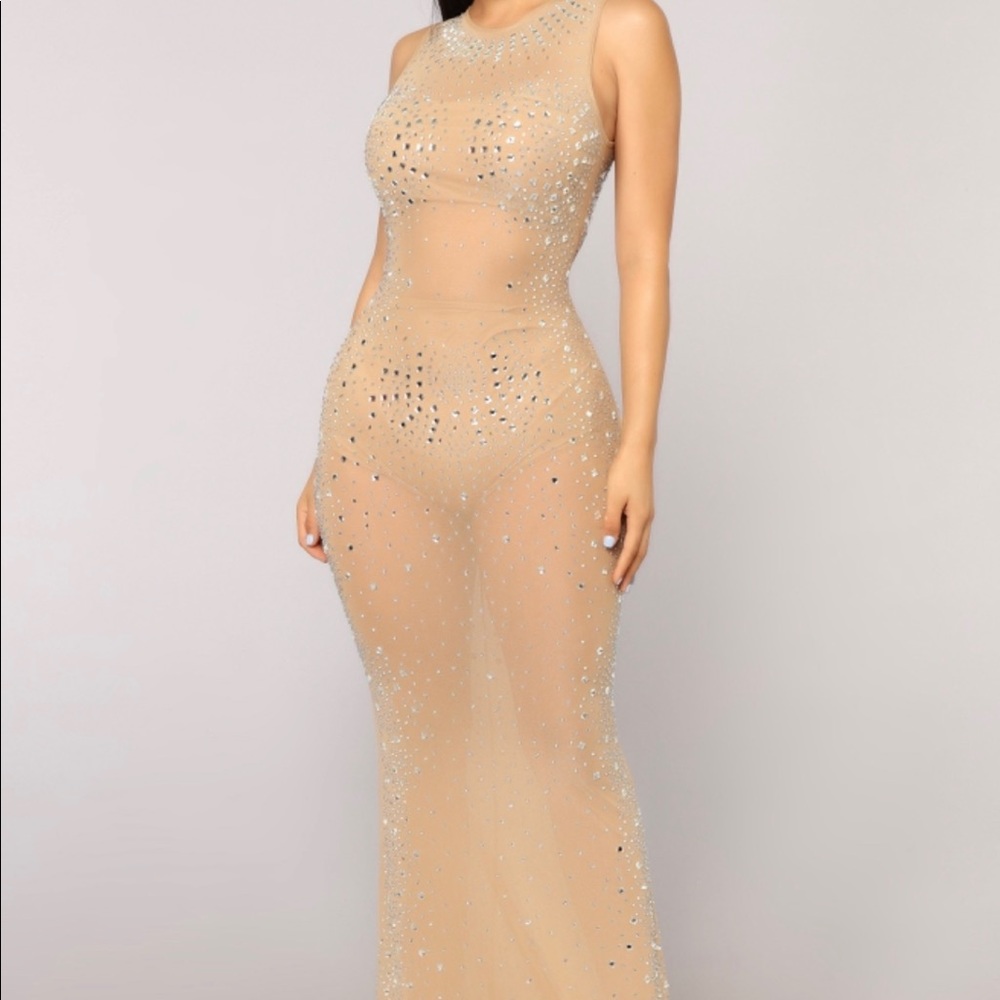 NEW Studded Maxi Mesh Dress